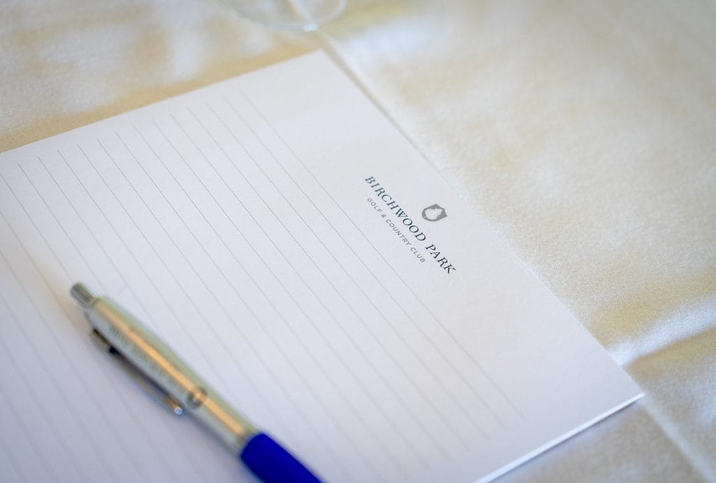 Note pad and pen for meetings in Dartford