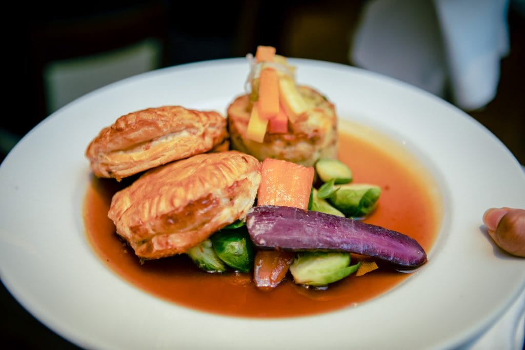 christmas dinner at a christmas party in dartford