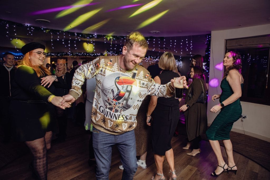 Man dancing at christmas party in dartford
