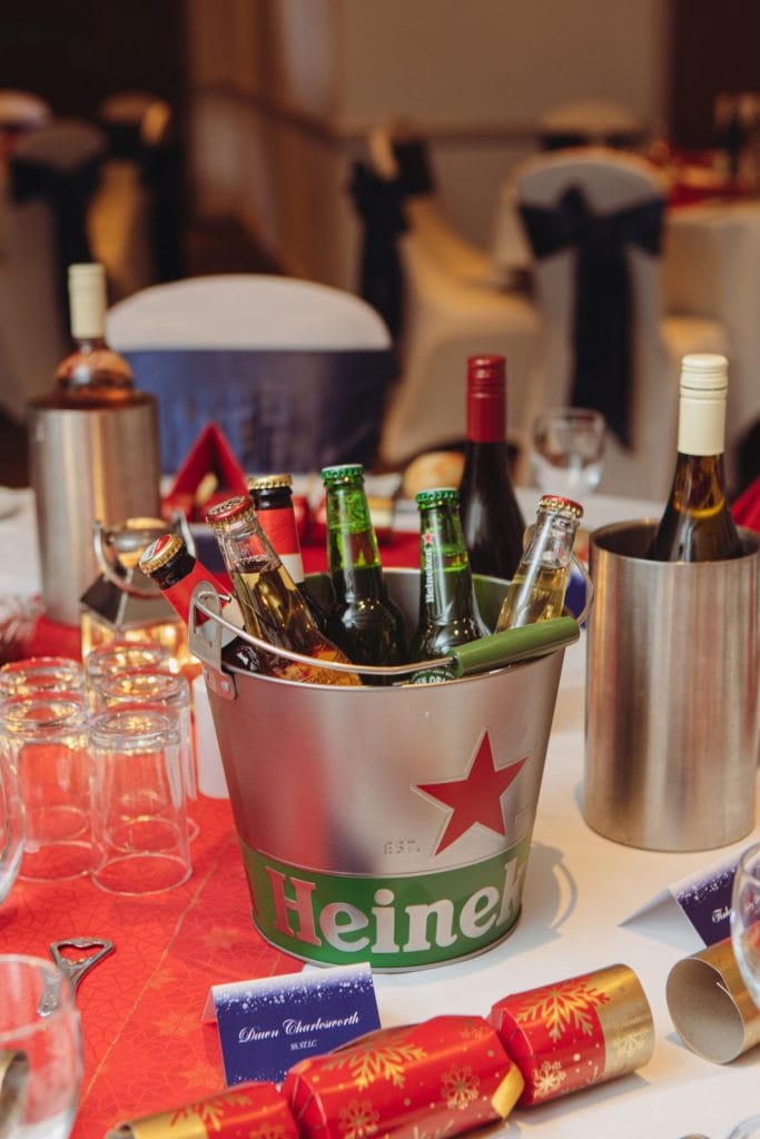 bottle of champagne at christmas parties in kent