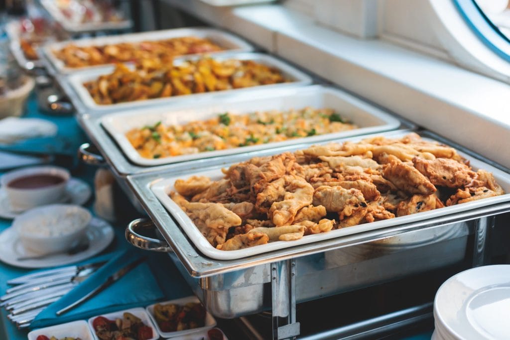 Hot buffet food for wakes at Birchwood Park