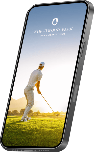 phone showcasing the birchwood park logo on mobile