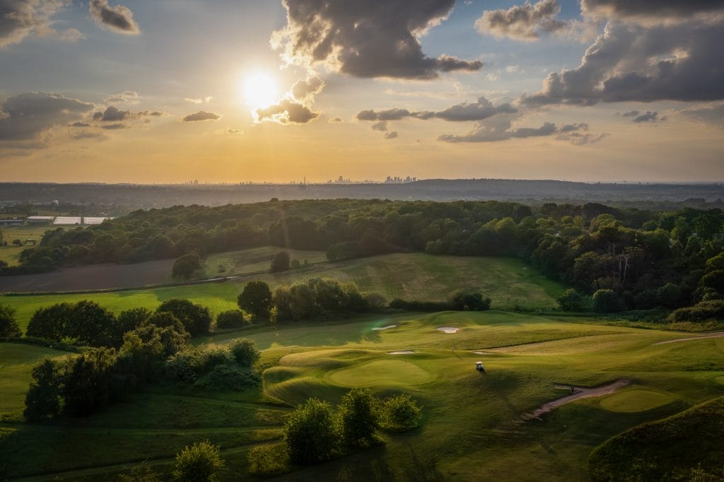 Drone footage of the 18 hole golf course in kent