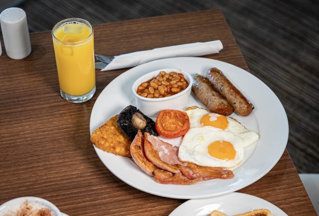Full English breakfast in the restaurant in kent
