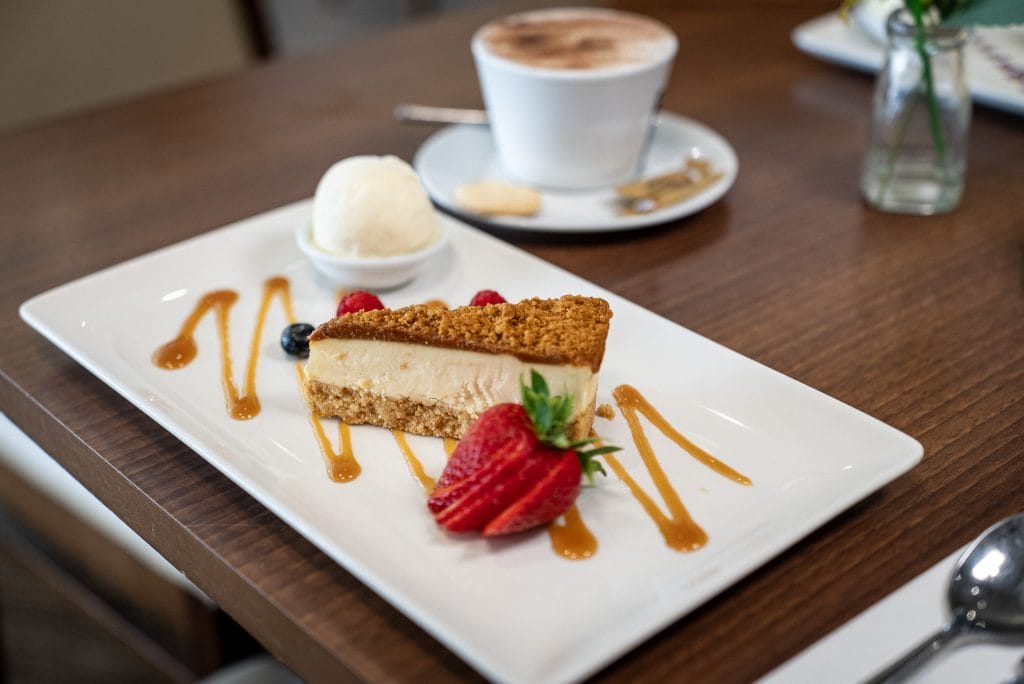 Desert and coffee at Birchwood Park restaurant in dartford
