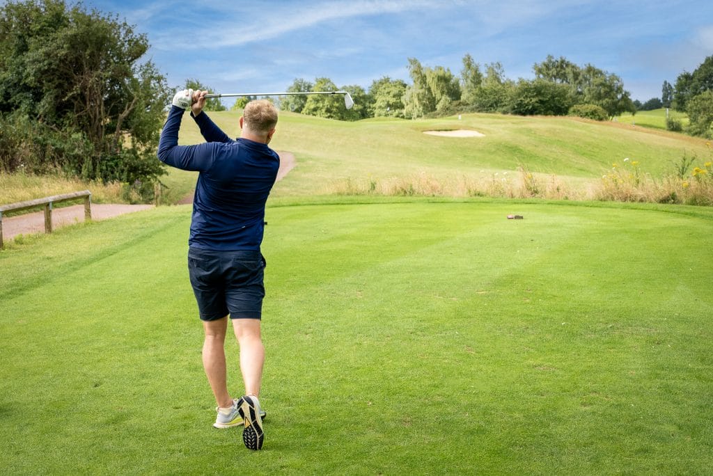 Man has taken a swing on golf course in kent