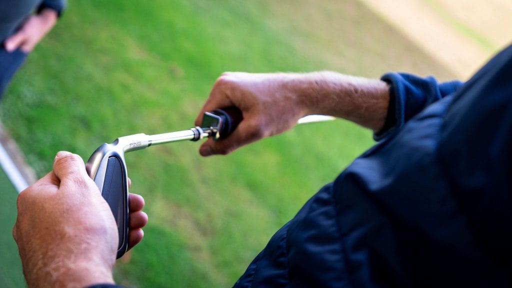 Person holding a golf club
