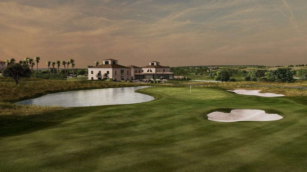 virtual golf course on trackman simulator in dartford