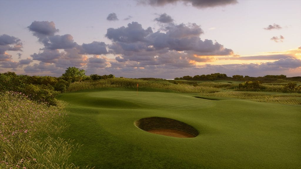 virtual golf course on driving range in dartford