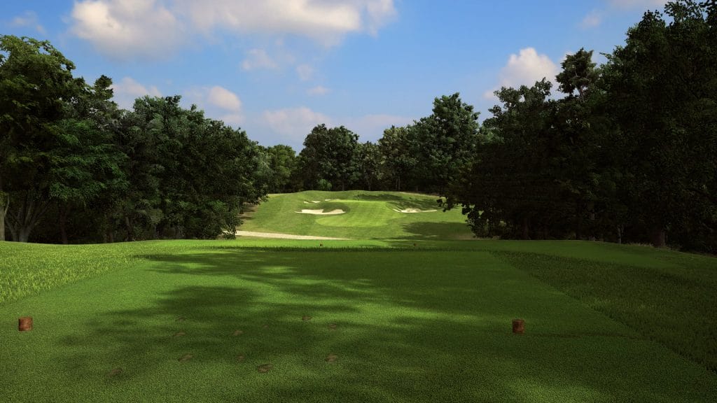 virtual golf course on driving range in dartford