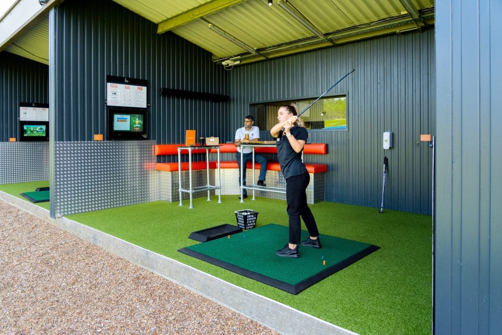 People in the VIP bays at Birchwood park with seating area for up to 6 people